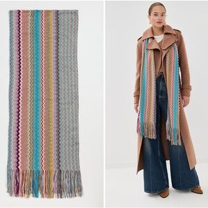 Missoni Colorful Striped Fringe Scarf